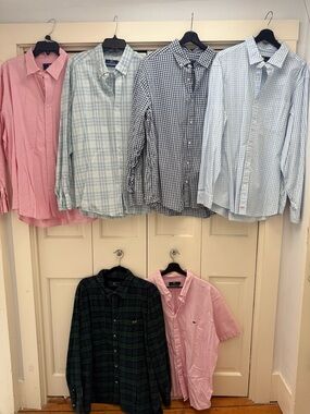 Lot of 6 Vineyard Vines Men's Multi-Color Gingham & Plaid Button-Down Shirts